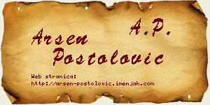 Arsen Postolović vizit kartica